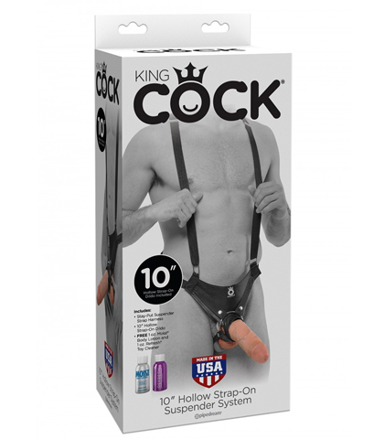"king cock" muski strap-dildo 10"