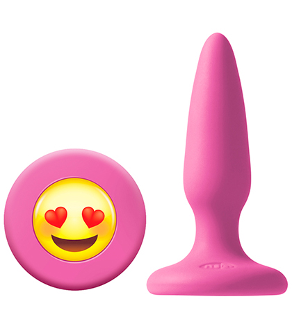 Smiley silikonski butt plug-pink