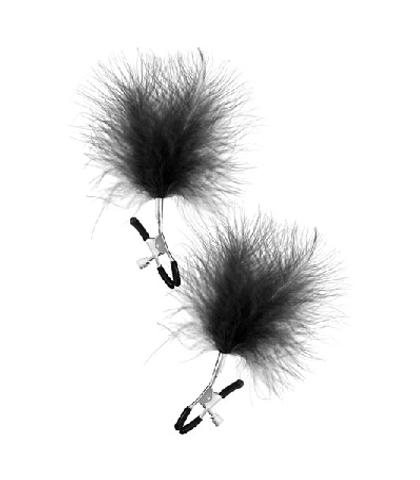 Stipaljke za bradavice sa perjem-crne