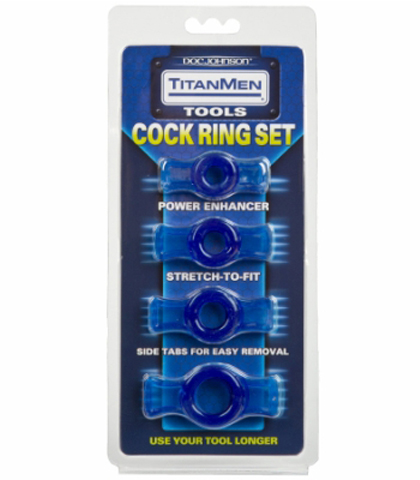 Set prstenova za penis u plavoj boji