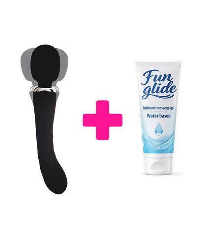 DUPLI VIBRATOR PONTUS BLACK + FUN GLIDE VAGINAL 100ML