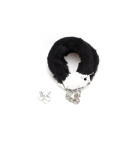 Metalne lisice crno krzno furry fun cuffs