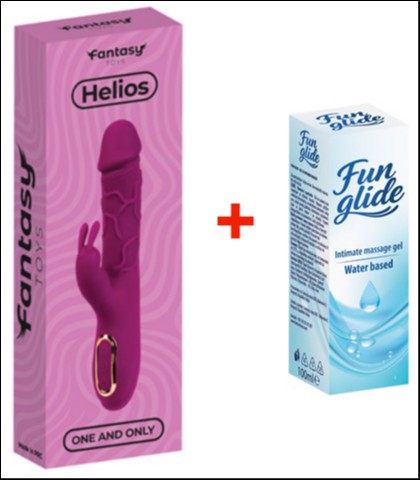 VIBRATOR SA ZAGREVANJEM HELIOS PINK + FUN GLIDE VAGINAL 100ML