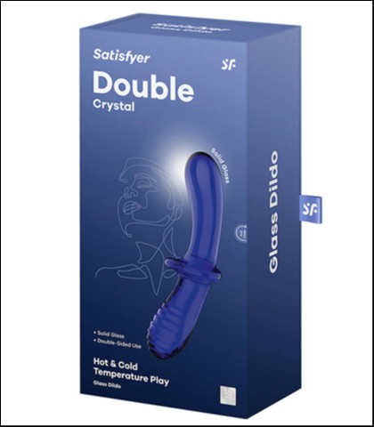 SATISFYER DOUBLE CRYSTAL GLASS DILDO BLUE