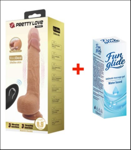 REALISTICNI VIBRATOR TOMMY + FUN GLIDE VAGINAL 100ML