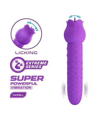 Stimulator klitorisa sa jezikom - dannel ljubicasta boja