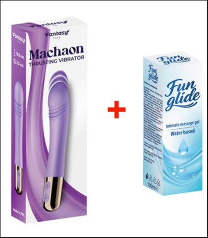 VIBRATOR SA POMERANJEM MACHAON + FUN GLIDE VAGINAL 100ML