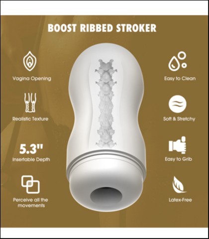 Masturbator boost ribbed stroker