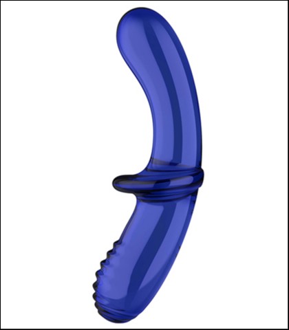 Satisfyer double crystal glass dildo blue