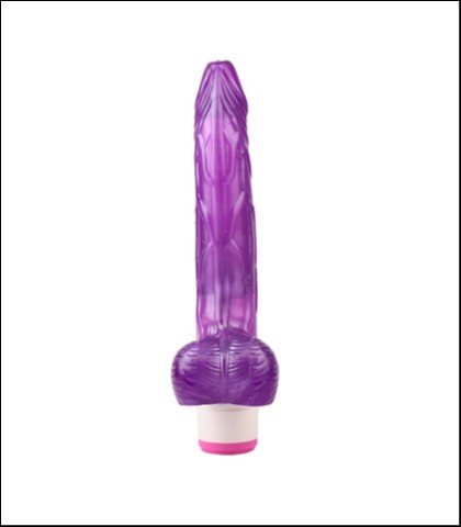 Realisticni vibrator sa testisima - luv pleaser purple