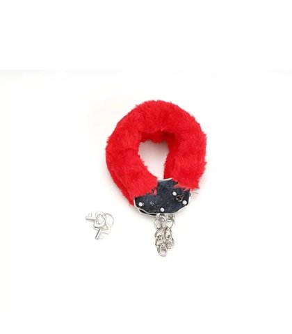 Metalne lisice crveno krzno furry fun cuffs
