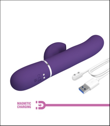 Silikonski vibrator sa nastavkom za klitoralnu stimulaciju u plavoj boji