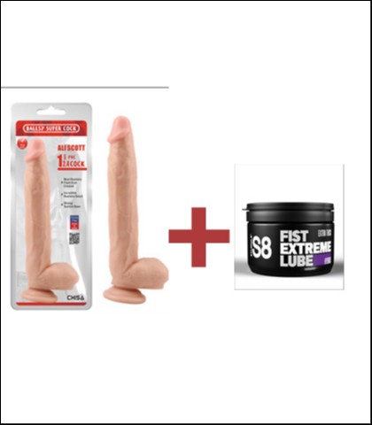 VELIKI DILDO - ALI SCOTT - 32CM + S8 HYBRID GEL