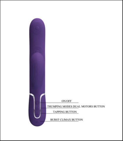 Silikonski vibrator sa nastavkom za klitoralnu stimulaciju u plavoj boji