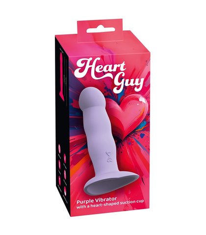 SILIKONSKI VIBRO DILDO HEART GUY PURPLE