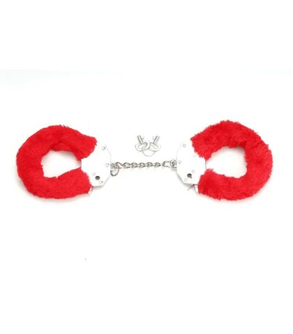 Metalne lisice crveno krzno furry fun cuffs
