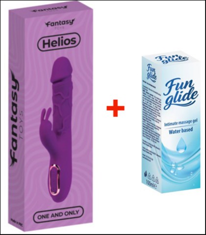 VIBRATOR SA ZAGREVANJEM HELIOS PURPLE + FUN GLIDE VAGINAL 100ML