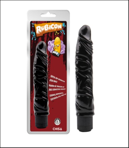 Crni vibrator - 22cm - rubicon