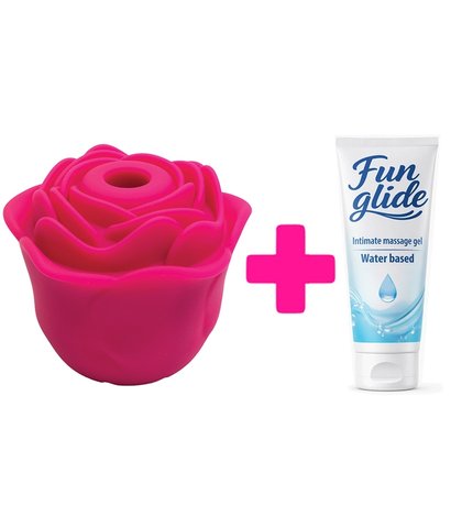 STIMULATOR KLITORISA RUžA HERA + FUN GLIDE VAGINAL 100ML