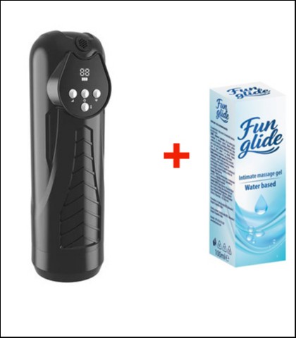 AUTOMATSKI MASTURBATOR SA USISAVANJEM + FUN GLIDE VAGINAL 100ML