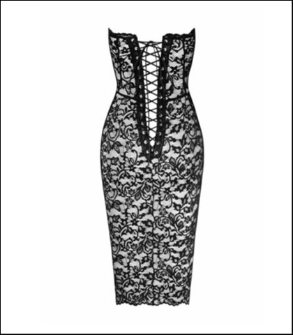 Cipkasta haljina sa pertlama na ledjima - xl