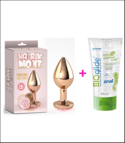 MALA ANALNA KUPA RUZA ROSE PINK + BIOGLIDE ANALNI LUBRIKANT