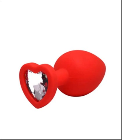 Velika crvena silikonska analna kupa srce